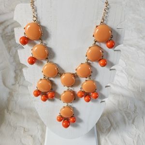 J. Crew Orange Poppy Statement Necklace